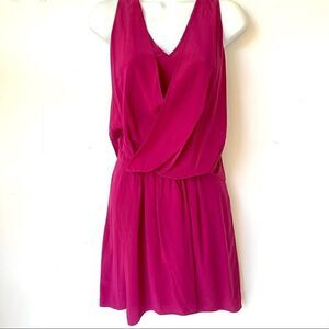 ELIZABETH AND JAMES FUSCHIA SILK FLOWY SHORT DRESS